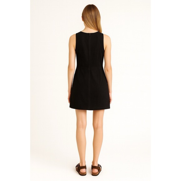 Hollister Black Suede-Look Embroidered Mini Dress Boho Festival Chic L - Picture 2 of 9